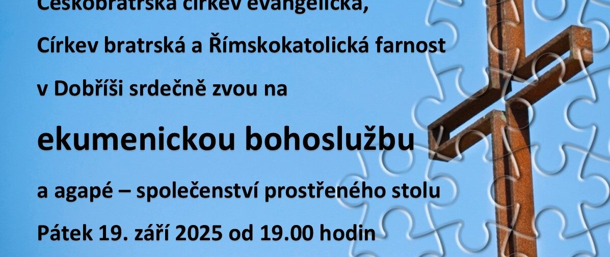 19. 9. od 19h Ekumenická bohoslužba s ČCE a CB